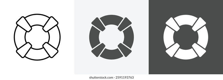 Lifebuoy icon set vector art