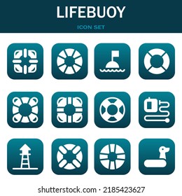 lifebuoy icon set. Vector  illustrations related with Lifesaver, Lifesaver and Buoy