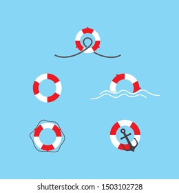 Lifebuoy  icon set vector ilustration template