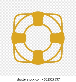 lifebuoy icon. sign design Vector. Flat style orange icon on transparent background.
