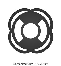 Lifebuoy icon. Simple flat logo of lifebuoy on white background. Vector illustration.