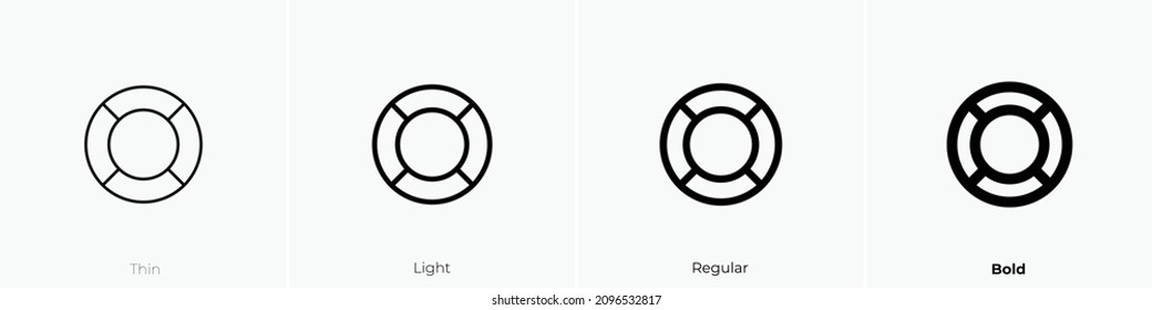 lifebuoy icon. Thin, Light Regular And Bold style design isolated on white background