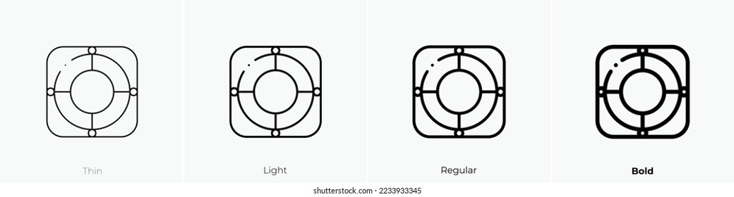 lifebuoy icon. Thin, Light Regular And Bold style design isolated on white background