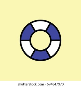 lifebuoy icon thin line color 