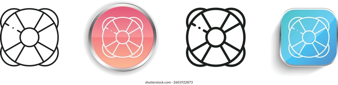 lifebuoy icon. Thin Linear, Regular and Button Style Design Isolated On White Background