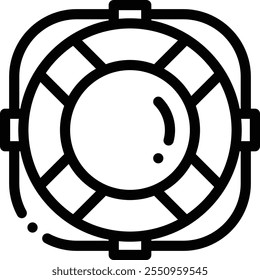 icono de boya salvavidas. Diseño De Estilo Lineal Delgado Aislado Sobre Fondo Blanco