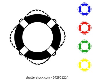 Lifebuoy icon - vector colored set