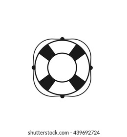Ícone de boia de vida Vetor. Ilustração de vetor plano em preto sobre fundo branco. EPS 10