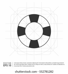 Lifebuoy icon vector. Flat icon isolated on the white background. Editable EPS file. Vector illustration.


