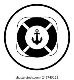 Lifebuoy icon. Vector illustration.