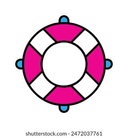 Lifebuoy icon, vector illustration, filled style, best used for web