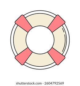 Lifebuoy icon vector illustration in lineal color style perfect for recreation, summer, protection theme and the like