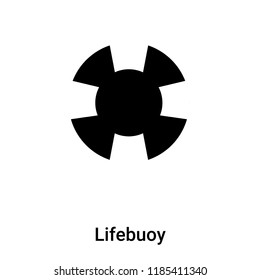 Lifebuoy icon vector isolated on white background, logo concept of Lifebuoy sign on transparent background, filled black symbol