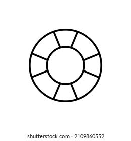 Lifebuoy icon, vector outline logo isolated on white background