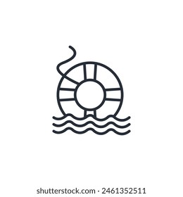 Lifebuoy icon. vector.Editable stroke.linear style sign for use web design,logo.Symbol illustration.