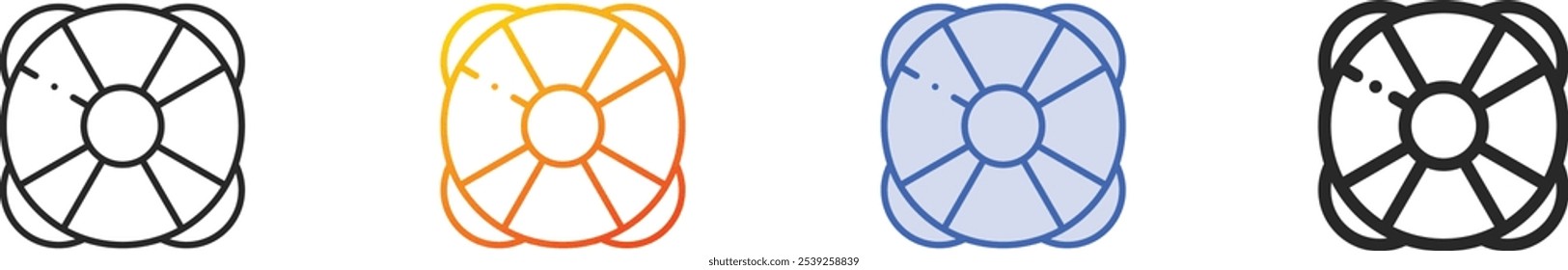 lifebuoy icon.Thin Linear, Gradient, Blue Stroke and bold Style Design Isolated On White Background