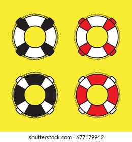 Lifebuoy illustration - Set of lifebuoy isolated vector illustration 