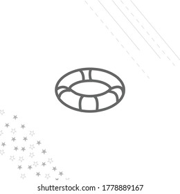 The lifebuoy isolated line icon for web and mobile