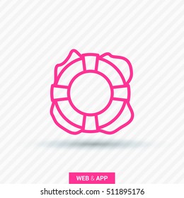 Lifebuoy isolated minimal single flat icon. Help line vector icon for websites and mobile minimalistic flat design.