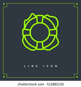 Lifebuoy isolated minimal single flat icon. Help line vector icon for websites and mobile minimalistic flat design.