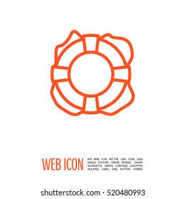 Lifebuoy isolated minimal single flat icon. Help line vector icon for websites and mobile minimalistic flat design.