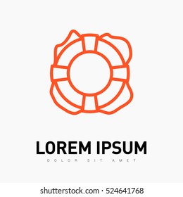 Lifebuoy isolated minimal single flat icon. Help line vector icon for websites and mobile minimalistic flat design.