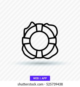 Lifebuoy isolated minimal single flat icon. Help line vector icon for websites and mobile minimalistic flat design.