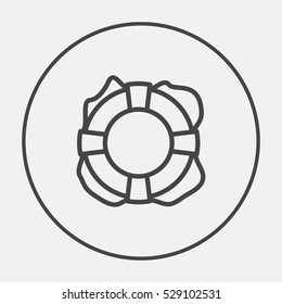 Lifebuoy isolated minimal single flat icon. Help line vector icon for websites and mobile minimalistic flat design.