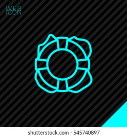 Lifebuoy isolated minimal single flat icon. Help line vector icon for websites and mobile minimalistic flat design.