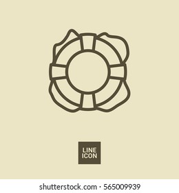 Lifebuoy isolated minimal single flat icon. Help line vector icon for websites and mobile minimalistic flat design.