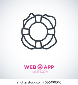 Lifebuoy isolated minimal single flat icon. Help line vector icon for websites and mobile minimalistic flat design.
