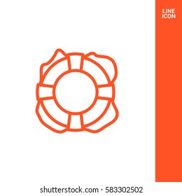 Lifebuoy isolated minimal single flat icon. Help line vector icon for websites and mobile minimalistic flat design.