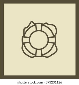 Lifebuoy isolated minimal single flat icon. Help line vector icon for websites and mobile minimalistic flat design.