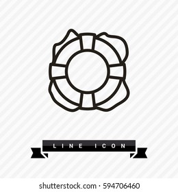Lifebuoy isolated minimal single flat icon. Help line vector icon for websites and mobile minimalistic flat design.