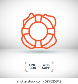 Lifebuoy isolated minimal single flat icon. Help line vector icon for websites and mobile minimalistic flat design.