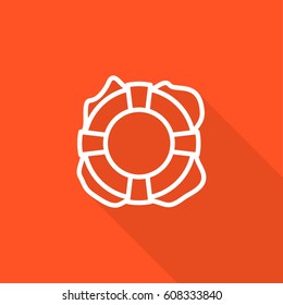 Lifebuoy isolated minimal single flat icon. Help line vector icon for websites and mobile minimalistic flat design.