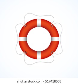 Lifebuoy isolated on white background, vector illustration