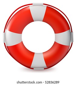 Lifebuoy isolated on white background