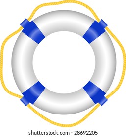 Lifebuoy, isolated on white, vector