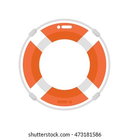 Lifebuoy isolated. Vector, flat design, illustration.