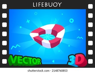 Icono de diseño isométrico de Lifebuoy. Ilustración web de vectores. 3.ª colorida concepción