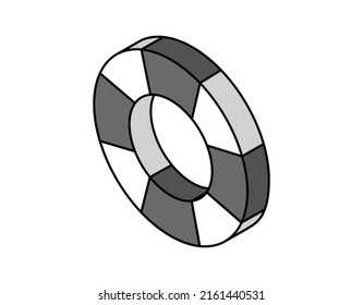 Lifebuoy isometric design icon. Vector web illustration. 3d colorful concept
