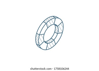 lifebuoy isometric icon. 3d vector illustration. Isolated line art technical drawing. Editable stroke