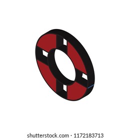 Lifebuoy isometric left top view 3D icon