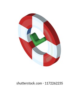Lifebuoy isometric left top view 3D icon