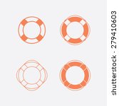 Lifebuoy / life preserver icon set. Vector illustration