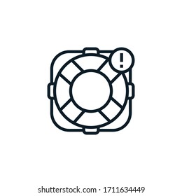 Lifebuoy, lifebelt outline icons. Vector illustration. Editable stroke. Isolated icon suitable for web, infographics, interface and apps.