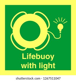 The lifebuoy with light is an essential piece of safety equipment on board a ship, and is designed to be thrown into the water to provide a floating platform for someone in distress to hold onto.