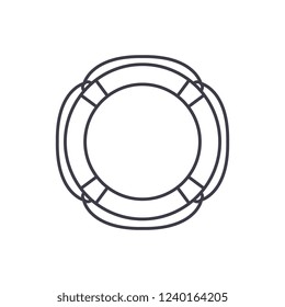 Lifebuoy line icon concept. Lifebuoy vector linear illustration, symbol, sign
