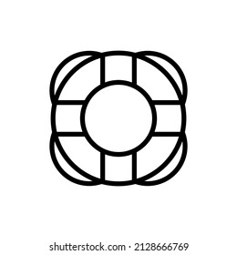 lifebuoy line icon design vector template